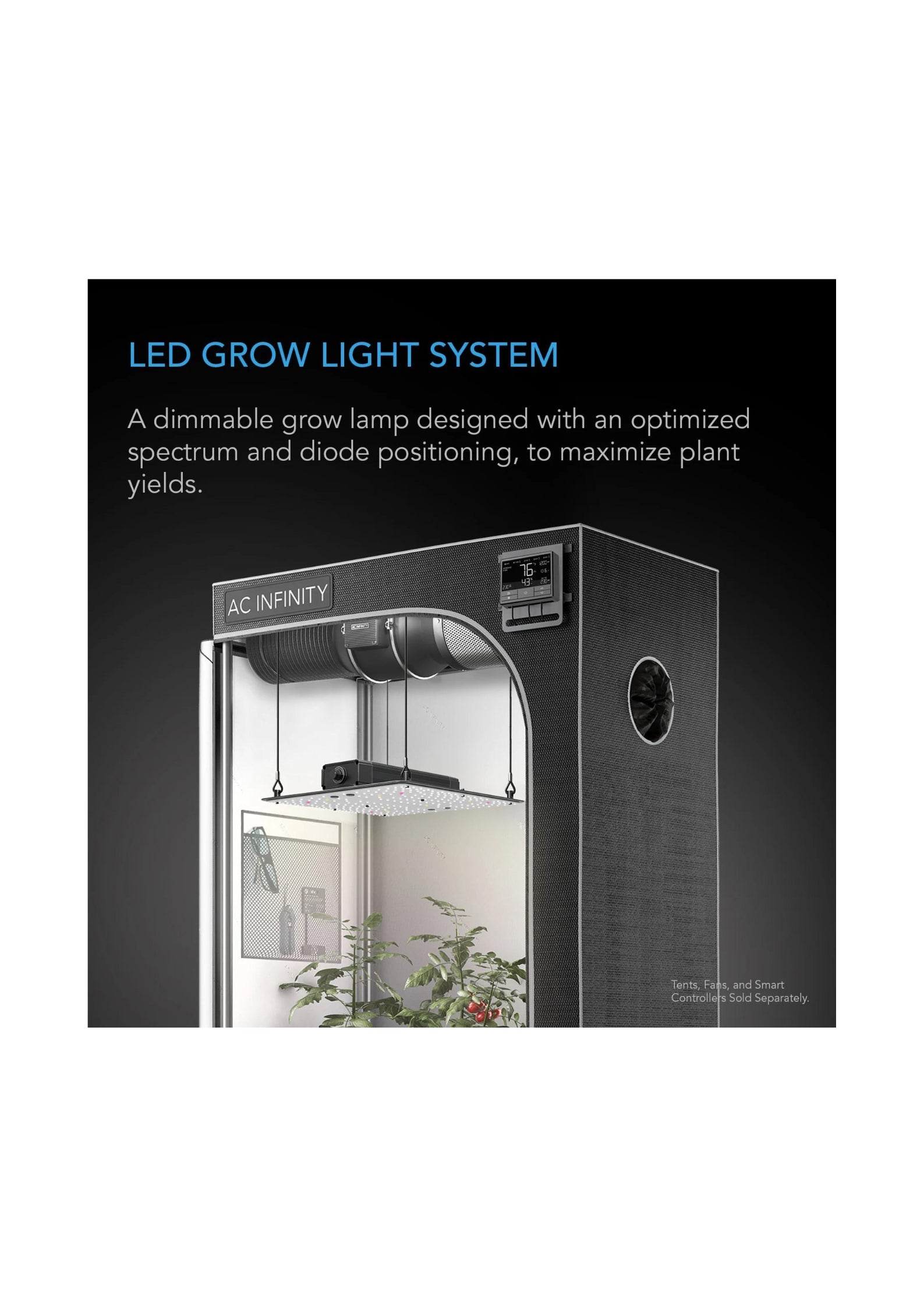 Iongrid S22 Full Spectrum Grow Light 100W, 60cm X 60cm