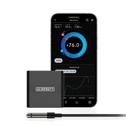 Cloudcom A1, Mini Smart Thermo-Hygrometer With Data App, 12 Ft. Sensor Probe