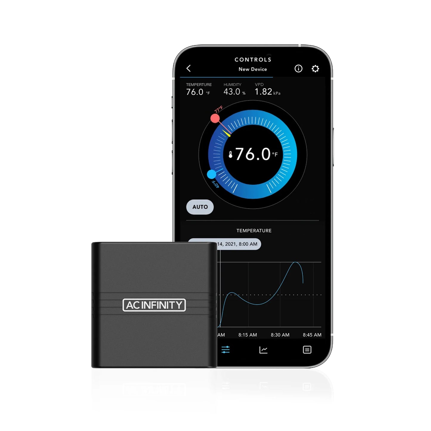 Cloudcom A2, Mini Smart Thermo-Hygrometer With Data App, Integrated Sensor Probe